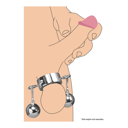 XR Brands Master Series Metal Ball Stretcher 220g Adjustable Ring