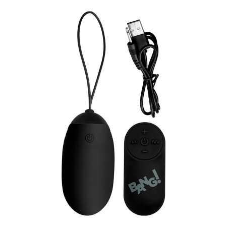 BANG XL Silicone Vibrating Egg - 21 Modes, Wireless Remote, Black
