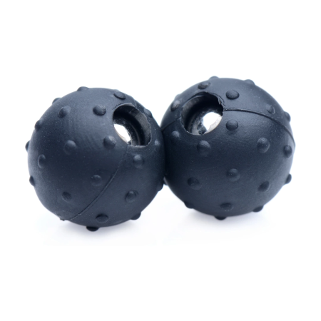XR Brands Dragon's Orbs Silicone Magnetic Sphere Set, Black, 2pcs