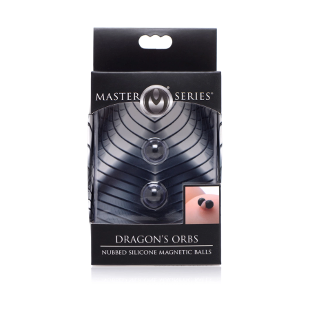 XR Brands Dragon's Orbs Silicone Magnetic Sphere Set, Black, 2pcs