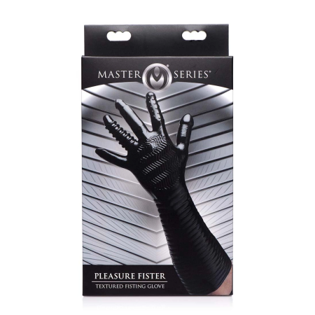 XR Brands Pleasure Fister Black Textured Glove 39cm TPR Universal