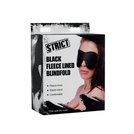 Master Series Lined Fleece Blindfold Black Adjustable Comfort Fit