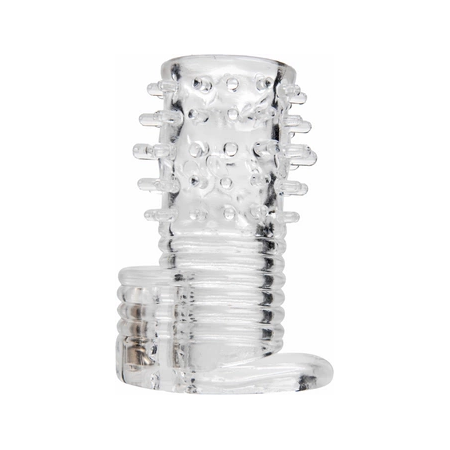 Master Series Vibrating TPR Intimate Sleeve Clear 3.5in