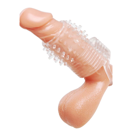 Master Series Vibrating TPR Intimate Sleeve Clear 3.5in
