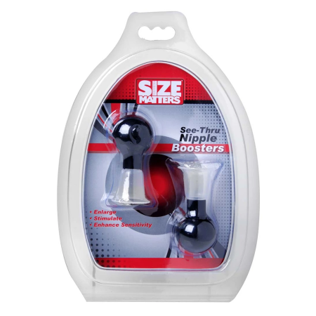 Size Matters See-Thru Nipple Enhancement System Clear/Black 2.5in