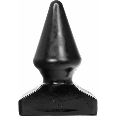 All Black Anal Accessory 20.5 cm - Smooth Grooved Silicone Plug