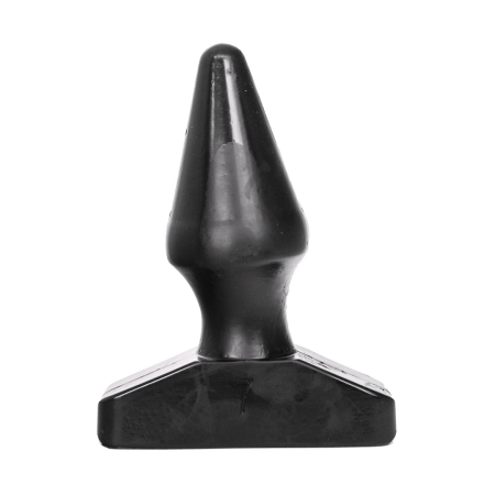 All Black Plug 16 cm - Grooved Silicone Analogue, Black