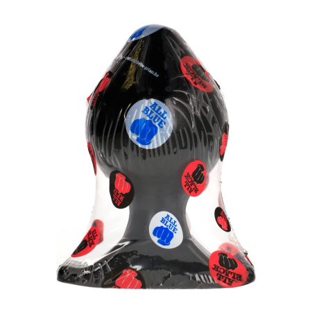 All Black Model 16 cm - Black Silicone Anal Plug with Grooved Surface