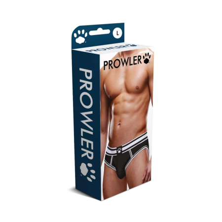 Prowler Open Brief L Black/White - Modern Two-Tone Athletic Underwear