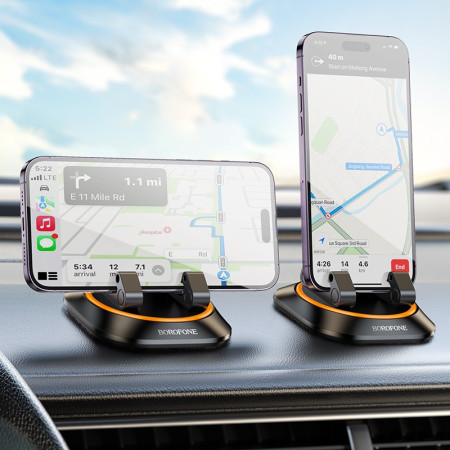 Automobilinis telefono laikiklis Borofone BH116 (priekinis skydelis) juodas