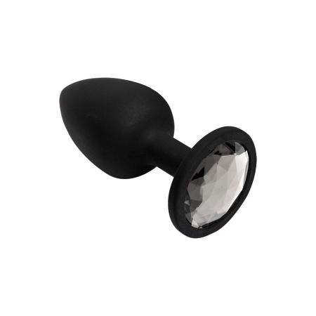 Booty Bling Spade Intimate Plug Small Black with Gem Accent