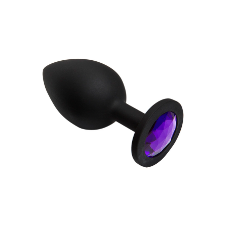 Booty Bling Large Spade Plug Black Silicone with Pastel Gem