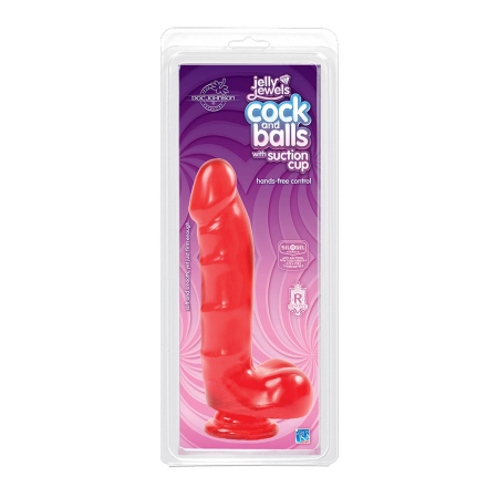 Doc Johnson Jelly Jewels Intimate Device with Suction Cup 15cm Ruby