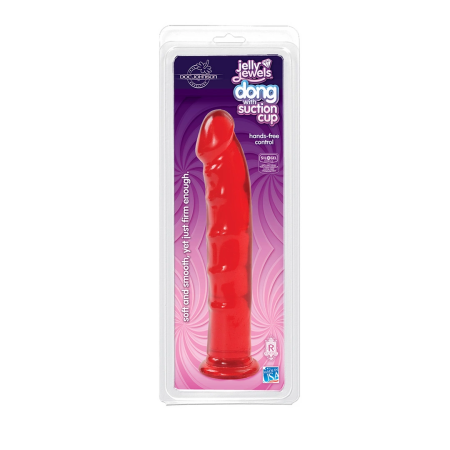 Doc Johnson 8" Jelly Jewels Intimate Device with Suction Cup Ruby