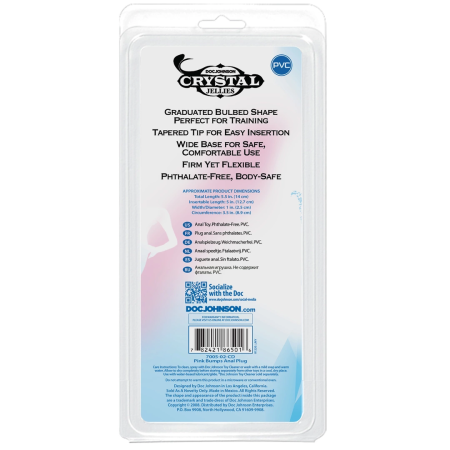 Doc Johnson Crystal Jellies Ribbed Plug 5" Clear - Flexible Design