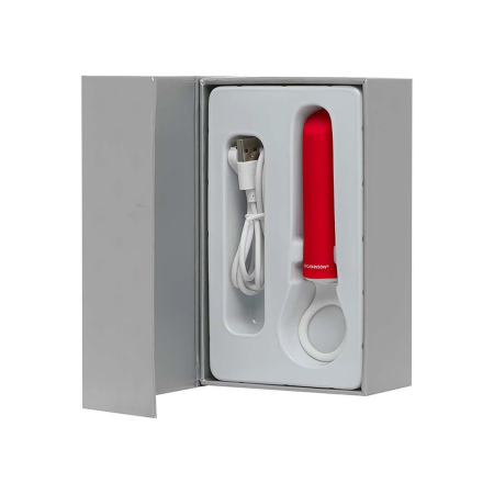 Doc Johnson iPlease Mini Vibrator Red - Compact USB Rechargeable Model