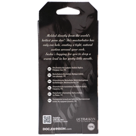 Doc Johnson Sasha Grey ULTRASKYN Oral Pocket Pal, Compact, Natural Look