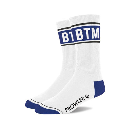 Prowler BTM Socks White/Blue - Classic Sporty Cotton Crew Socks