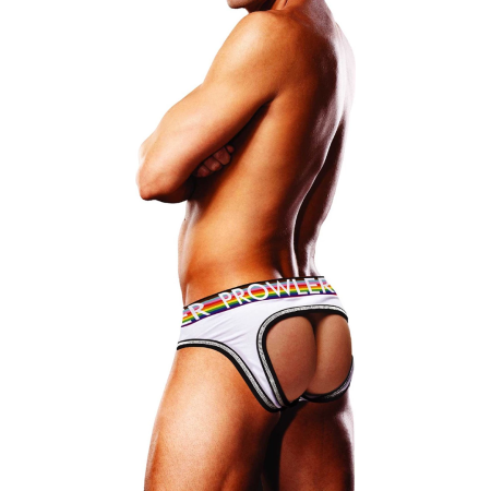 Prowler Oversized Paw Open Brief L White - Pride Edition, Open Back