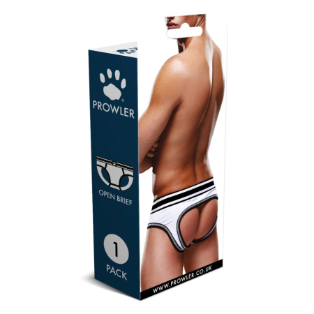 Prowler Open Brief XS Two-Tone White/Black Backless Underwear