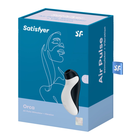 Satisfyer Orca Dual Air Pulse Device Black/White, 2 Motors, Waterproof