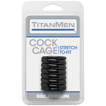 Doc Johnson TitanMen Support Cage TPE Black - Anatomical Ring System