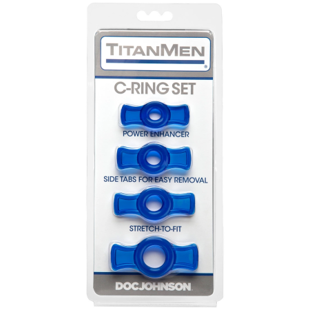 Doc Johnson TitanMen Tools Adjustable Ring Set Black 4pcs TPR