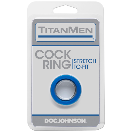Doc Johnson TitanMen Stretch-to-Fit Black Adjustable Ring TPR