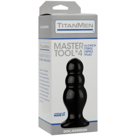 Doc Johnson TitanMen Master Tool #4 Large Graduated Plug 16.5 cm Black