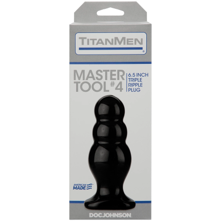Doc Johnson TitanMen Master Tool #4 Large Graduated Plug 16.5 cm Black