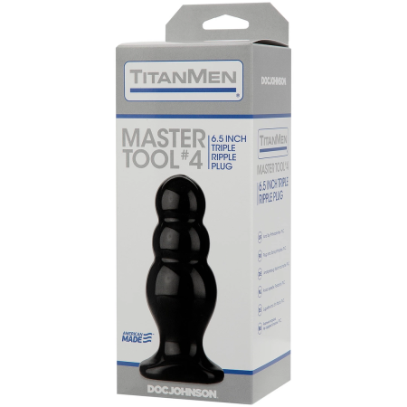 Doc Johnson TitanMen Master Tool #4 Large Graduated Plug 16.5 cm Black