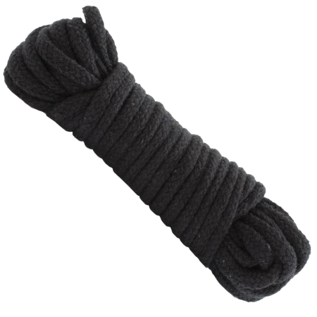 Doc Johnson Japanese Cotton Rope 10m - Soft Textile, Black