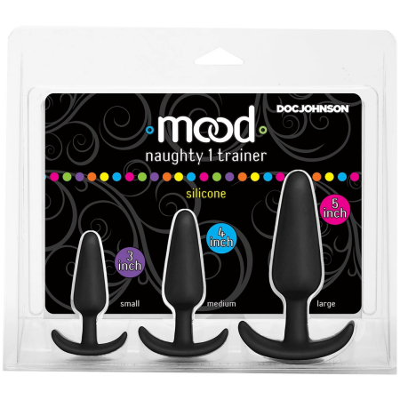 Doc Johnson Mood Naughty 1 Silicone Trainer Set 3 Sizes Black