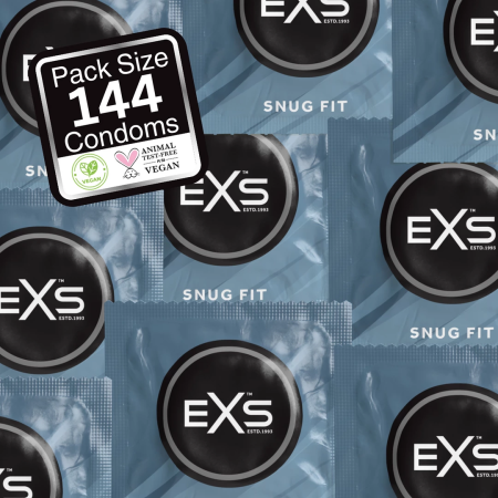 EXS Snug Fit Ultra-Thin Secure Latex Condoms 49mm 144-Pack