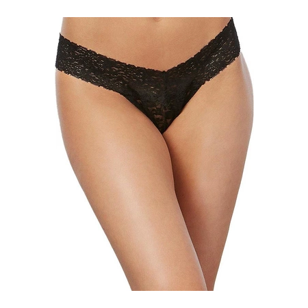 Dreamgirl Lace Thong Black - One Size, Delicate Mesh Design