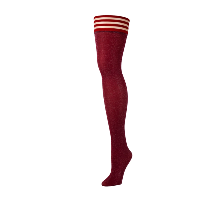 Kix'ies Holly Thigh-High Stockings B Red Argyle Pattern Comfort Fit