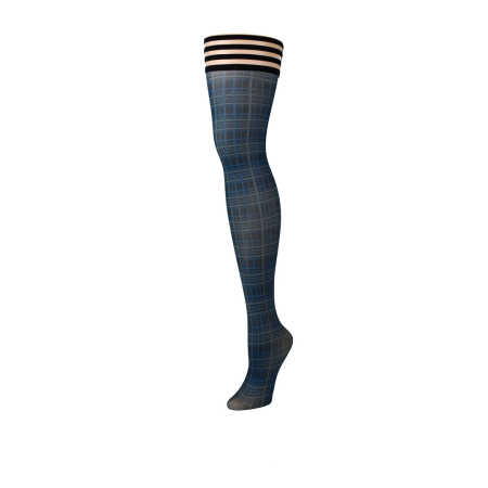 Kix'ies Debbie Plaid Thigh-High Stockings Navy Blue Size C