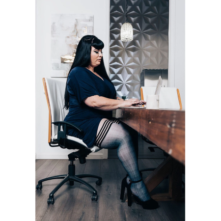 Kix'ies Debbie Navy Blue Plaid Thigh-Highs B Size - No-Slip Grip