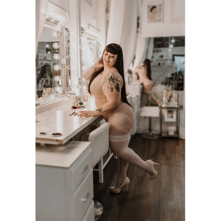 Kix'ies Ashley Thigh-High Stockings D White - Silky No-Slip Design