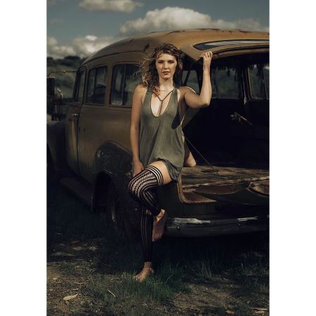 Kix'ies Lindsay Thigh-High Tights A Black - Footless, No-Slip System