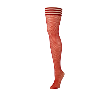 Kix'ies Sandra Thigh-High Red Fishnet Stockings Size B