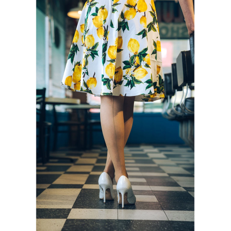 Kix'ies Vanessa Sheer Thigh-Highs D Nude - Back Seam & Cuban Heel