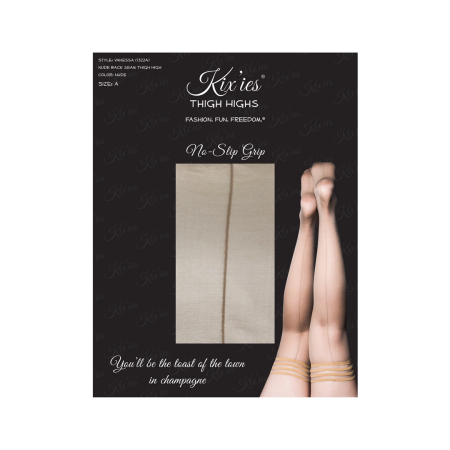 Kix'ies Vanessa Thigh-Highs C Nude - Sheer Stockings with Back Seam