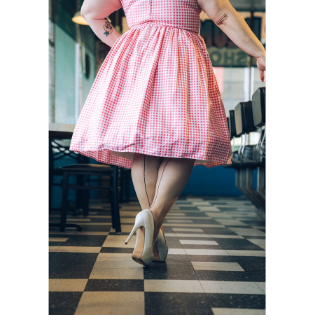 Kix'ies Vanessa Thigh-Highs C Nude - Sheer Stockings with Back Seam