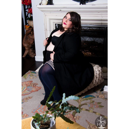 Kix'ies Selma Thigh-High Navy Blue Stockings Size D - No-Slip Grip