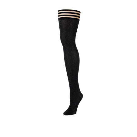 Kix'ies Kaylee Thigh-High Tights Grey Shimmer Size C - No-Slip Grip