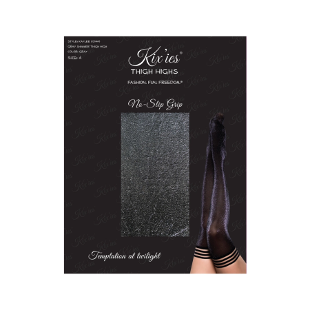 Kix'ies Kaylee Thigh-High Tights Grey Shimmer Size A Petite Fit