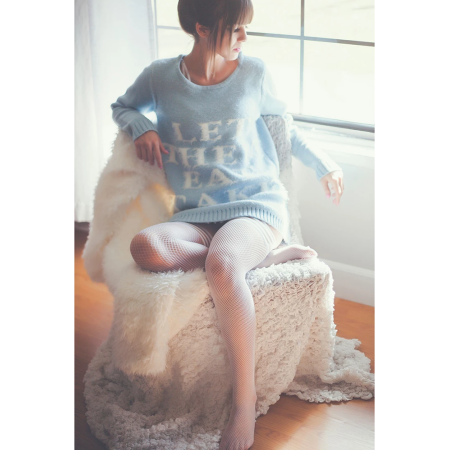 Kix'ies Sammy Thigh High Stockings D White - No-Slip Comfort Fit