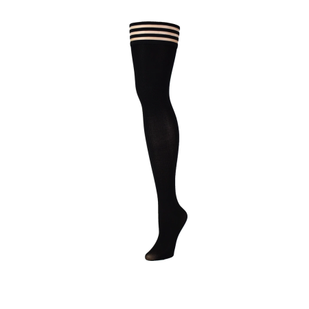 Kix'ies Dana Lynn Thigh-High Stockings Black Ribbed Size A