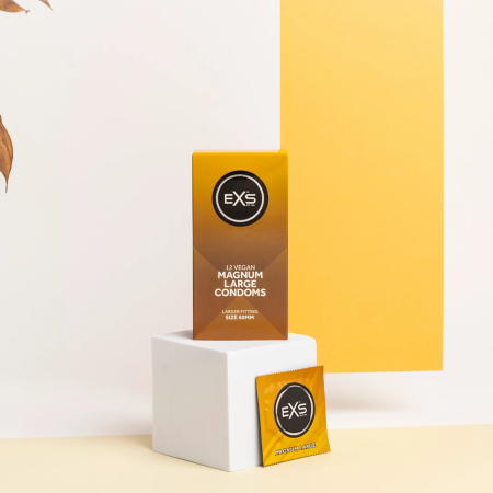 EXS Magnum Large Size 60mm Latex Condoms 12-Pack Flared Comfort Fit